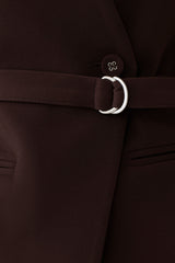 Darcie Drop Shoulder Suiting Blazer - Dark Chocolate