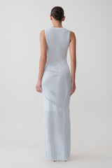 Pippa Floral Knit Maxi Dress - Light Blue