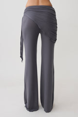 Anfie Straight Leg Pants With Waist Wrap - Grey