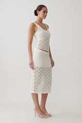 Atlantis Crochet Knit Top - White
