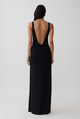 Yura Backless Twist Maxi Dress - Black