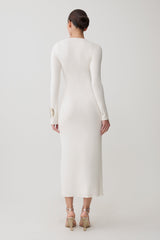 Freja Long Sleeve Midi Dress - White