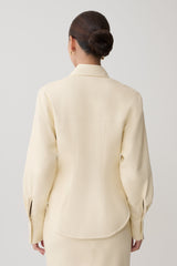 Winslet Faux Leather Shirt - Bone
