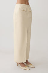 Winslet Faux Leather Maxi Skirt - Bone