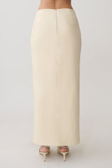 Winslet Faux Leather Maxi Skirt - Bone