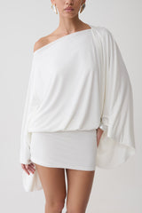 Jessy Draped Mini Dress - Ivory