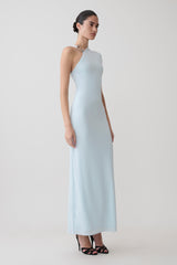 Oden Slinky Maxi Dress With Hardware - Sky Blue