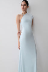 Oden Slinky Maxi Dress With Hardware - Sky Blue