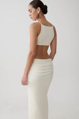 Nathaelie Sleeveless Maxi Dress - White