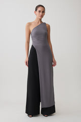 Coriona Long Line Top With Front Cut Out - Grey