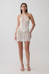 Marvin Crochet Mini Skirt - Ivory