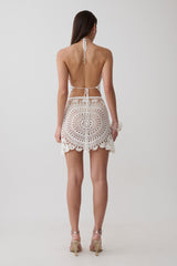 Marvin Crochet Mini Skirt - Ivory