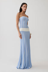 Joyce Stripe Maxi Knit Dress - Blue