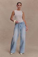 Dollie Sheer Knit Tank Top - Ivory