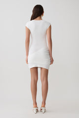 Freida Knit Mini Dress With Sash - Ivory