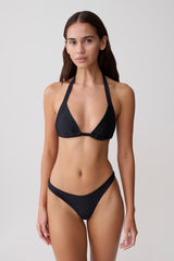 Fern Triangle Bikini Top - Black