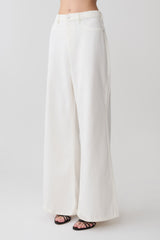 Shae Wide Leg Denim Jeans - White