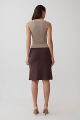Greer Knee Length Skirt - Espresso