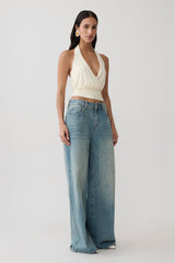 Jina Draped Halter Top - Ivory