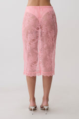 Marcelle Lace Midi Skirt - Pink