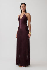 Tiffany Fringe Maxi Dress - Plum