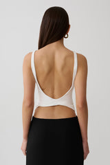 Yura Backless Twist Top - White