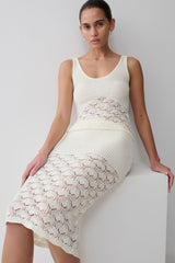 Atlantis Crochet Knit Top - White