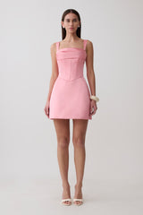 Isabel Satin Corset Mini Dress - Pink