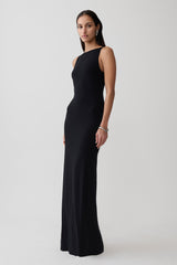 Yura Backless Twist Maxi Dress - Black