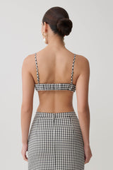 Amelie Tweed Bralette - Houndstooth