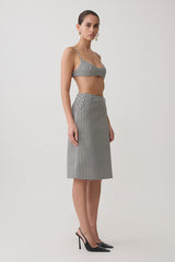 Amelie Tweed Bralette - Houndstooth