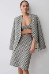 Darcie Drop Shoulder Suiting Blazer - Houndstooth