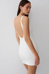 Yura Backless Twist Mini Dress - White