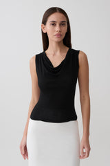 Ciaran Sleeveless Sheer Top - Black