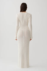 Jamaya Crochet Knit Maxi Dress - Ivory
