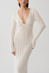 Jamaya Crochet Knit Maxi Dress - Ivory