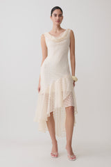 Lilah Devore Midi Dress - Ivory