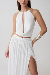 Banks Halter Neck Top With Hardware - White