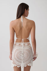 Marvin Crochet Halter Top - Ivory
