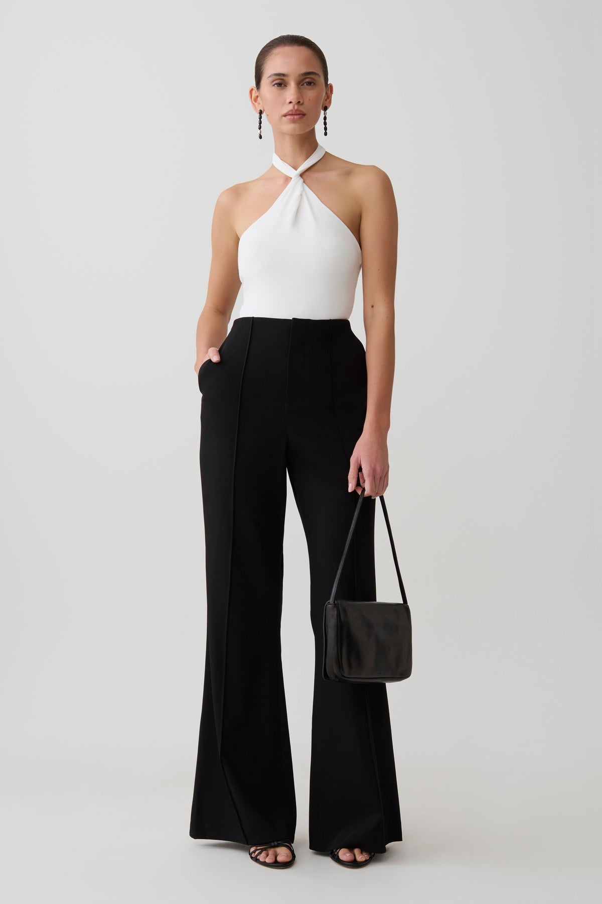 Bambi Twisted Neck Bodysuit - White
