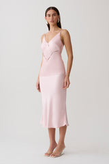 Hattie Satin Sleeveless Top - Pale Pink