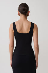 Ismay Square Neck Tank - Black