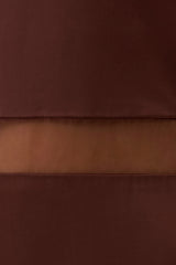 Priscilla Sheer Halter Midi Dress - Dark Chocolate
