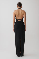 Gracie Halter Maxi Dress - Black
